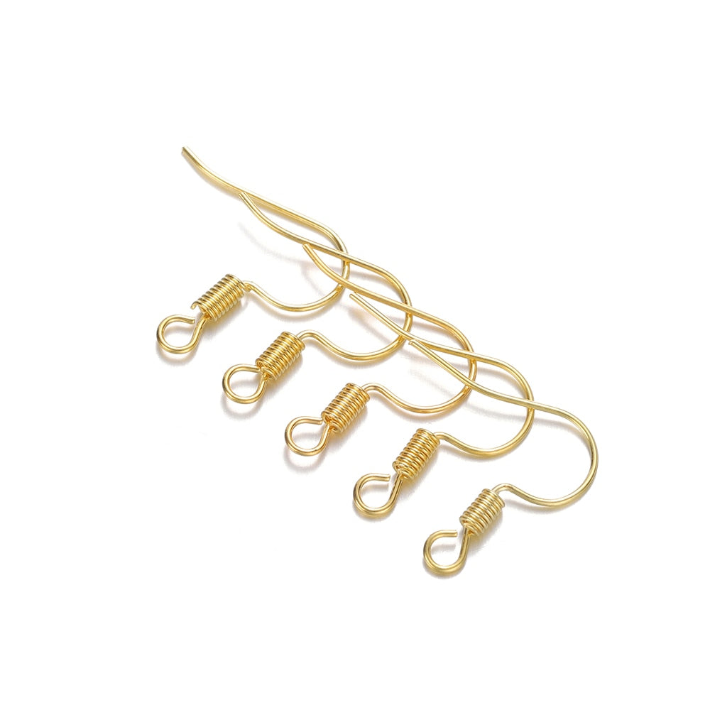 Einfache Metall-Ohrringhaken, 100 Stück