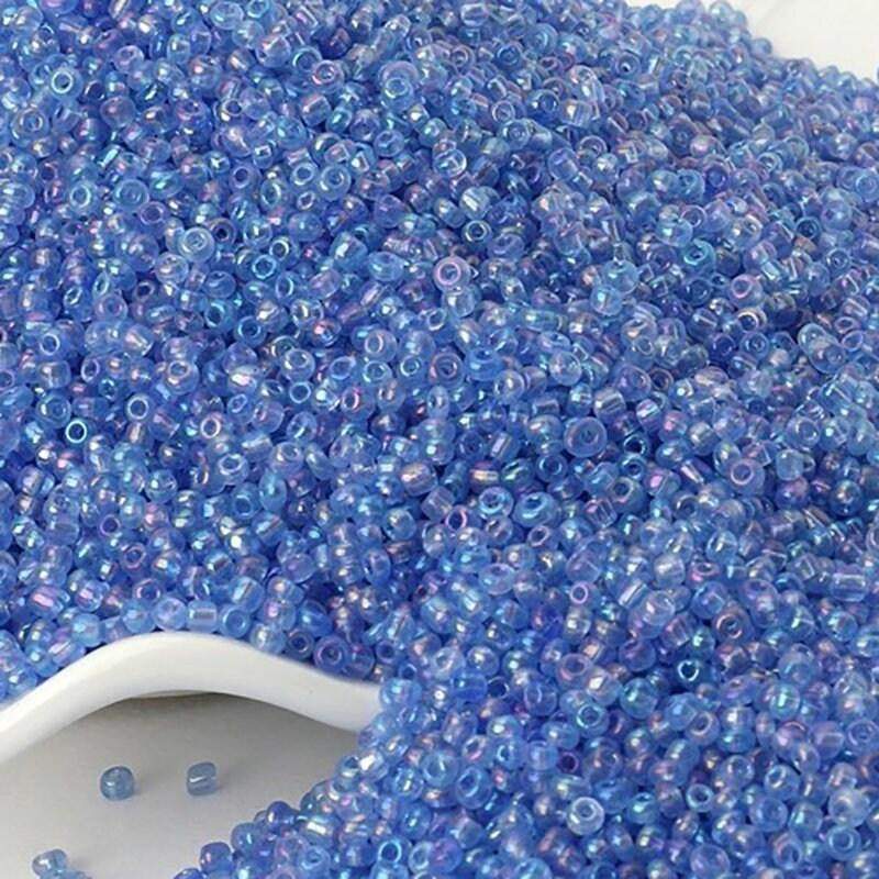 AB Ink Blue seed beads, round japanese seed beads, Miyuki Delica small glass beads, 2mm 12/0 1000 pcs
