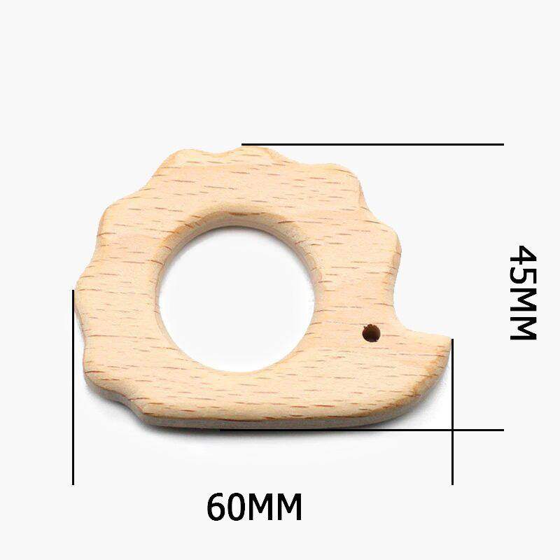Baby Wooden Teethers beads, Natural Beech Wood, Animals Shape, Pacifier Newborn Toys Beads