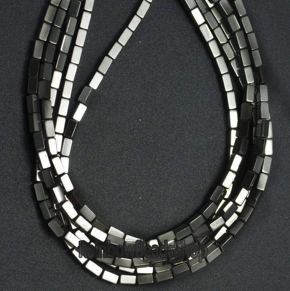 Black hematite rectangle bead 2x4mm, 16'' inch. strand