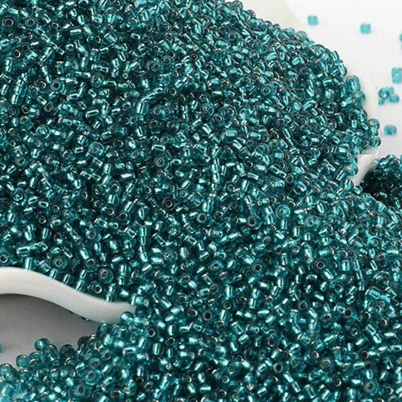 Blue Lined Transparen japanese seed beads, 2mm 12/0 Miyuki Delica small glass beads, Austria round beads, Clear, 1000 pcs