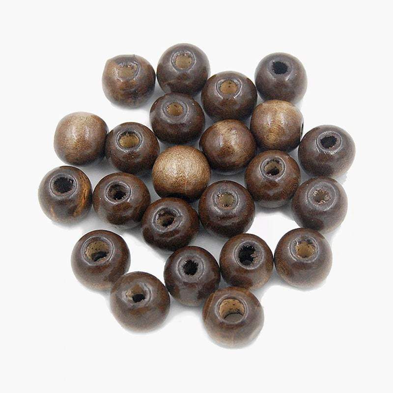 Brown wooden beads for stringing large natural loose spacer round, 4-16mm