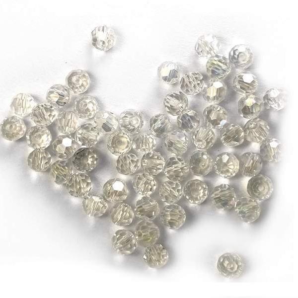 Clear Czech Crystal 4mm Faceted Round Loose Beads, 100 pcs For Bracelet Necklace Jewelry Making