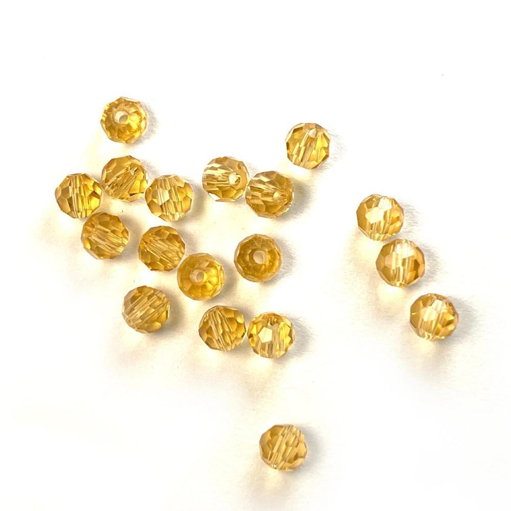 Colorado light Topaz Czech Crystal 4mm Faceted Round Loose Beads, 100 pcs For Bracelet Necklace Jewelry Making