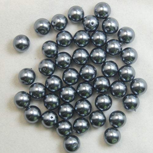 Dark Grey Czech Glass Pearl Round Beads, 100pcs - 3mm 4mm 6mm 8mm 10mm 12mm 14mm, Opaqu loose beads For jewelry making and beading