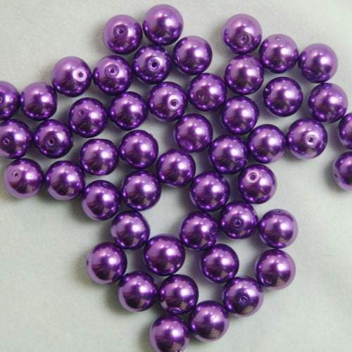 Dark Purple Czech Glass Pearl Round Beads, 100pcs - 3mm 4mm 6mm 8mm 10mm 12mm 14mm, Opaqu loose beads For jewelry making and beading