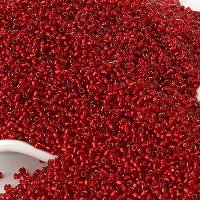 Dark Red Lined Tiny Miyuki Delica seed beads, 2mm 12/0 japanese preciosa round small glass, 1000pcs