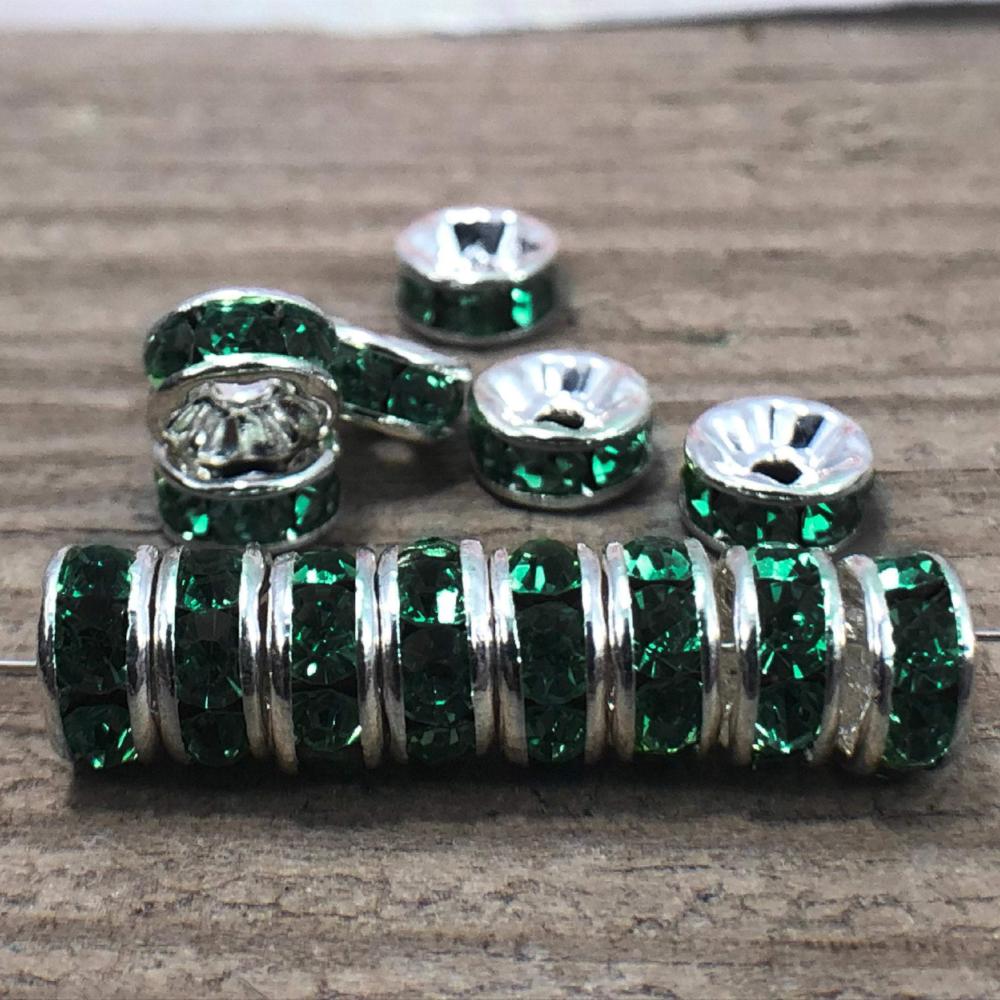 Crystal Rondelle Spacer Beads - 8 mm Diameter - 1.5 mm Hole