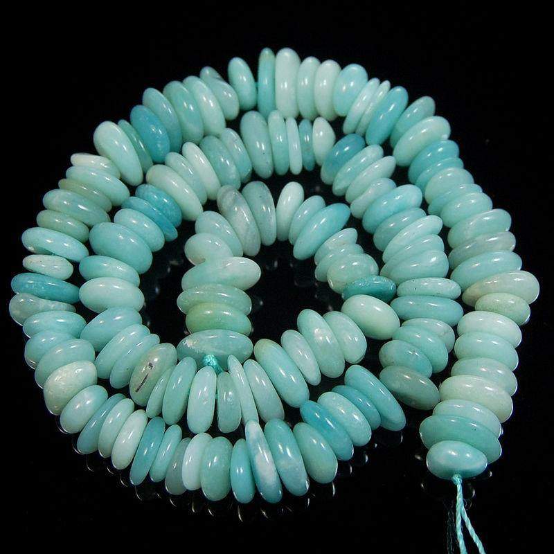 Freeform Semiprecious Amazonite Beads, Rondelle Disck, 15'' strand