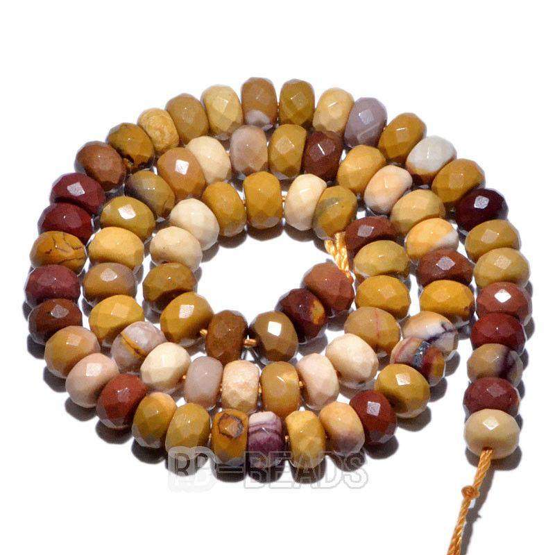 gem semiprecious Natural Rondelle Disk Moukaite Beads, Smooth Matte and Faceted Stone Beads, Loose 4x6mm 5x8mm Jewelry beads, 15.5'' strand