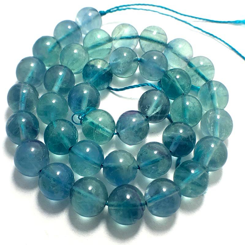 Grade AAA Natural Blue Fluorite Beads, Round, 15.5'' full strand