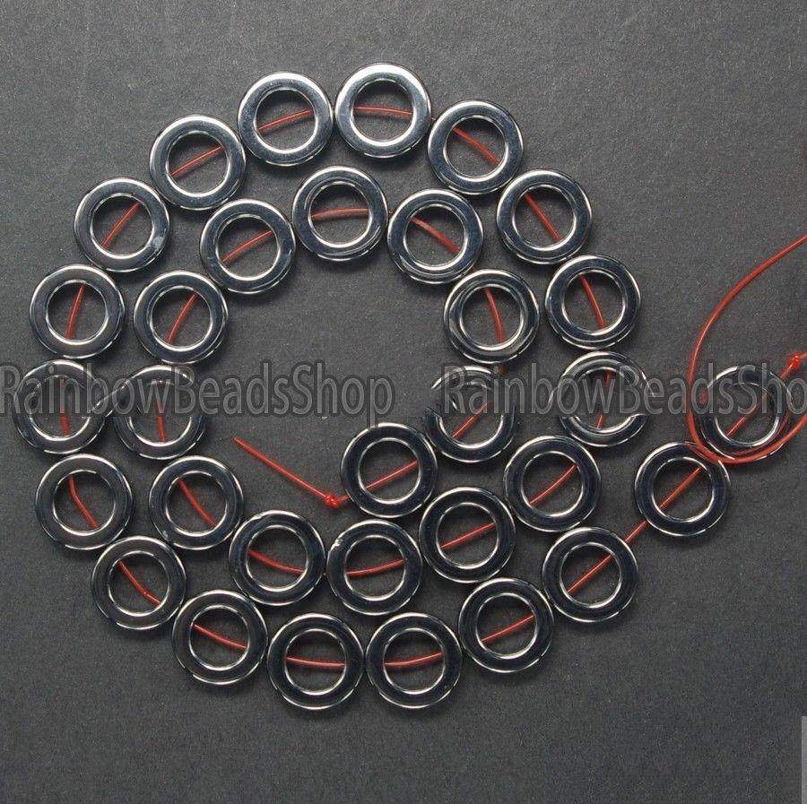 Jet Black Ring Hematite Beads, 3x8 3x10 4x12 4x14 4x16 4x27 mm