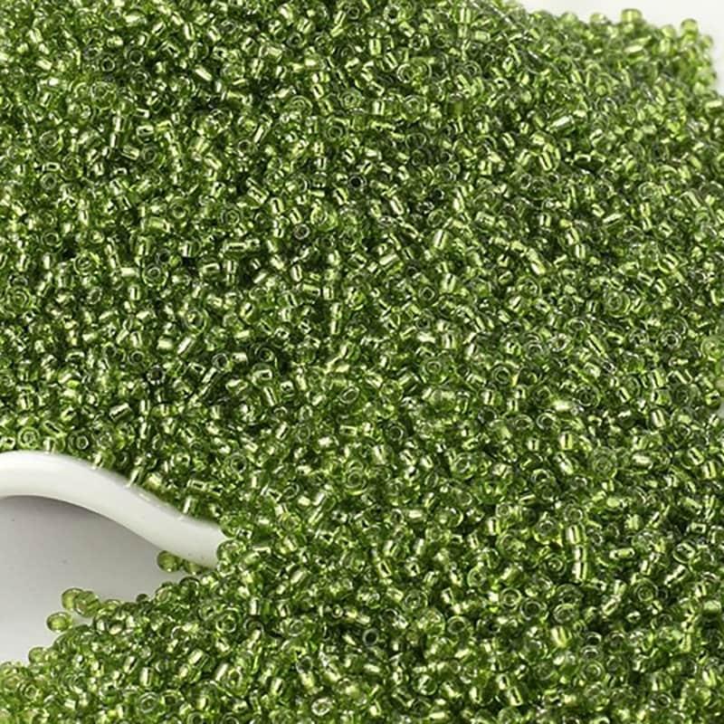 Lime Green Lined Tiny Miyuki Delica seed beads, 2mm 12/0 japanese preciosa rocaille beads round small glass, 1000pcs