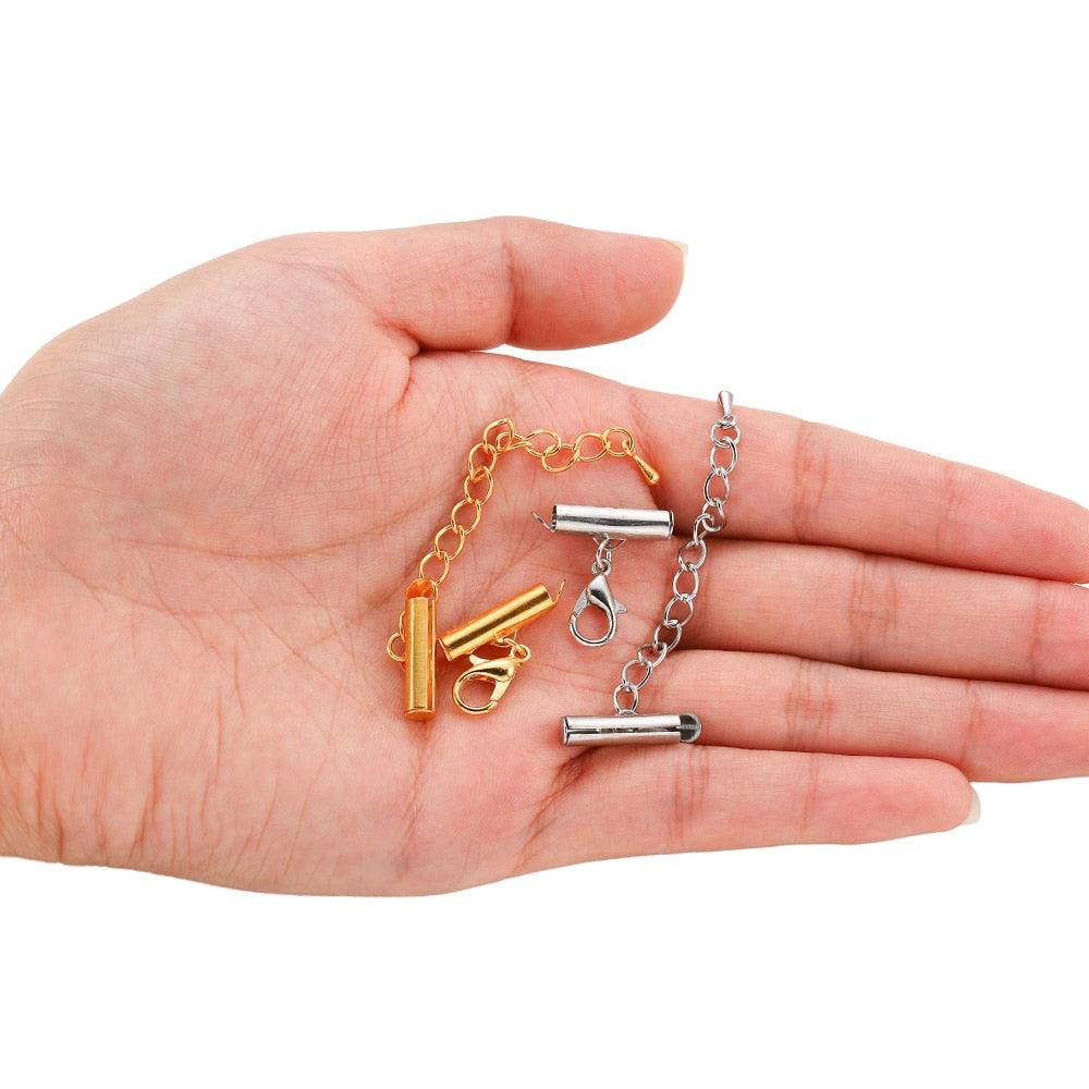 Lobster Clasps and Slider Clasp with Extending Chain