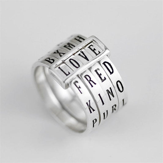 Lovely words ring, 925 Sterling Silver 