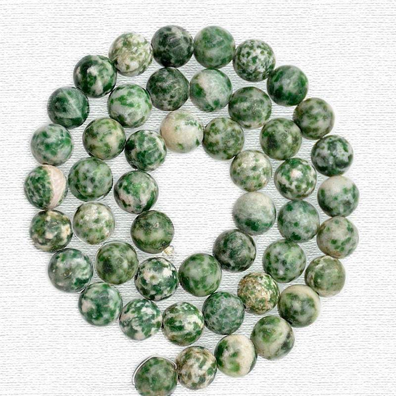 Matte Green Jasper Beads, Frosted stone 15.5'' Full Strand 4-10mm