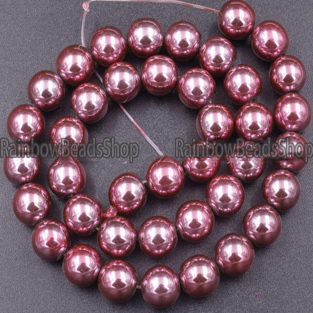 Metalic Pink Hematite Beads,Round, 16'' inch strand
