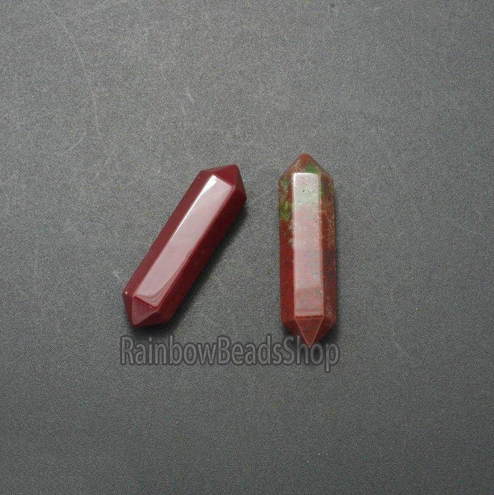 Moukaite jasper gemstone wand double chakra Healing crystal hexagonal Stone