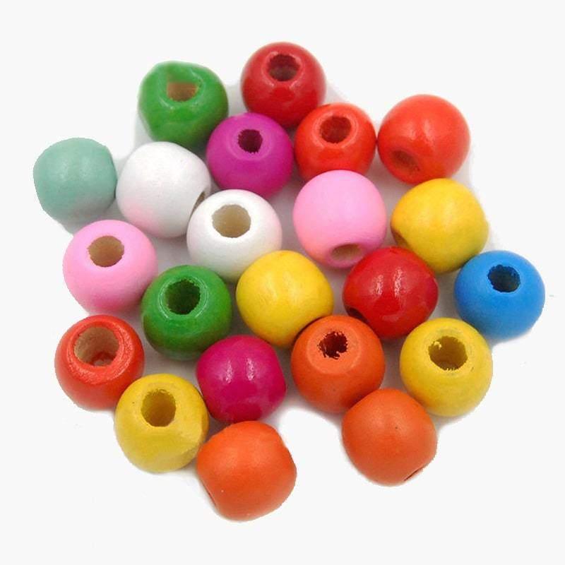 Natural 8mm wooden beads, mixed color 4-16mm
