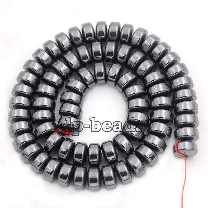 Natural Black Hematite Rondelle Beads, 2-10mm 16'' strand
