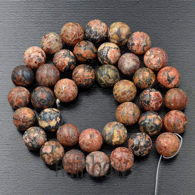 Natural Brown Leopard skin Jasper Beads 4-10mm, 15.5 strand