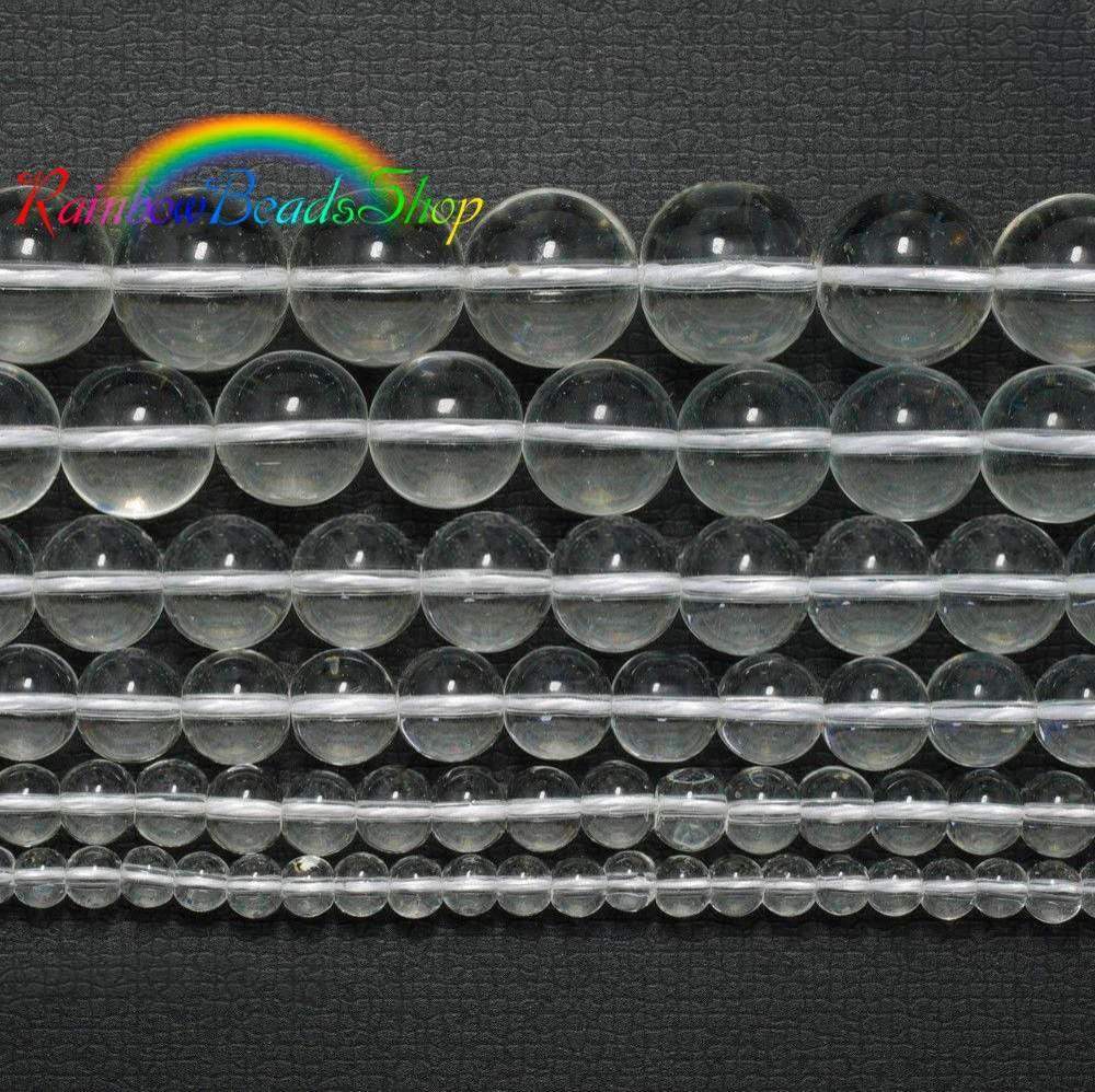 Natural Clear Quartz Beads, Quartz Crystal Beads, Gemstone Beads, semi-precious Round Natural Stone Beads, 4mm 6mm 8mm 10mm 12mm 14mm 16mm