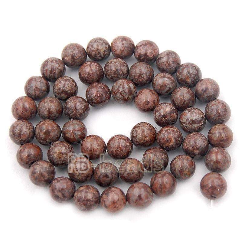Natural Coffee Jasper Brown Beads, 4-10mm Round Stone, 15.5'' strand