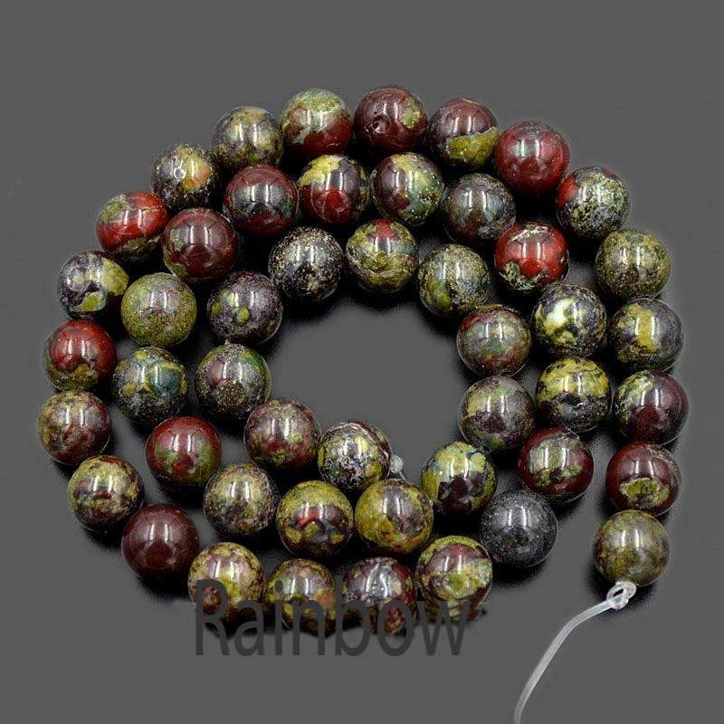 Natural Dragon Bloodstone Round Beads, size 4-12mm, 15.5'' inch strand