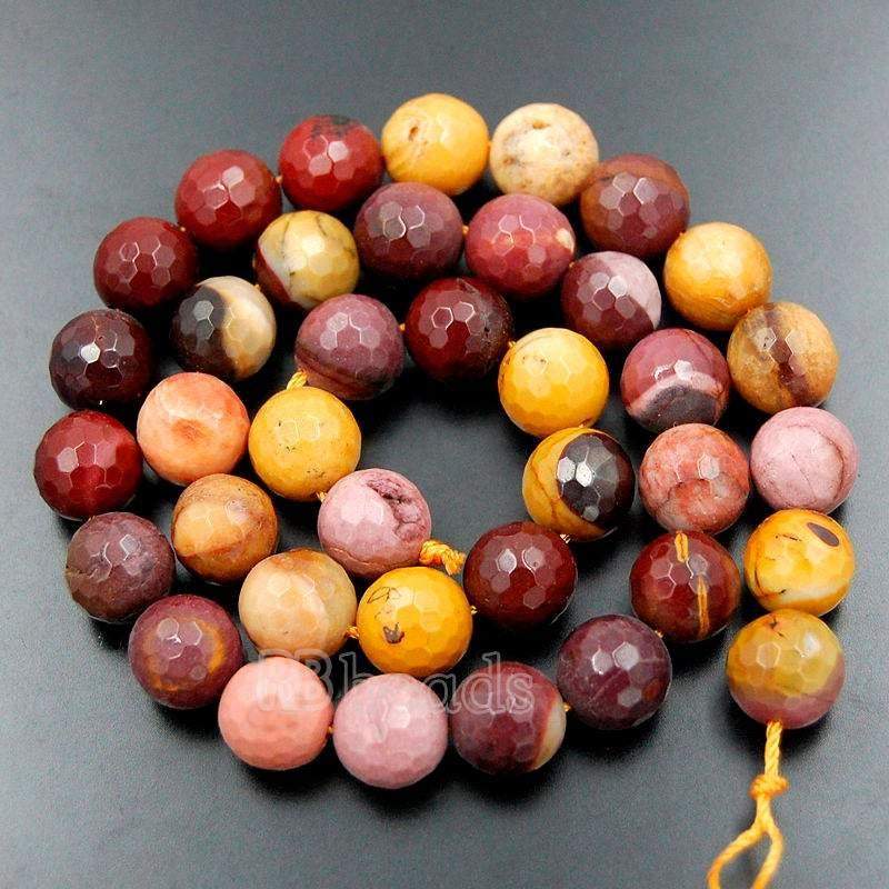 Natural Faceted Moukaite Jasper beads, 4-10mm, 15.5'' strand