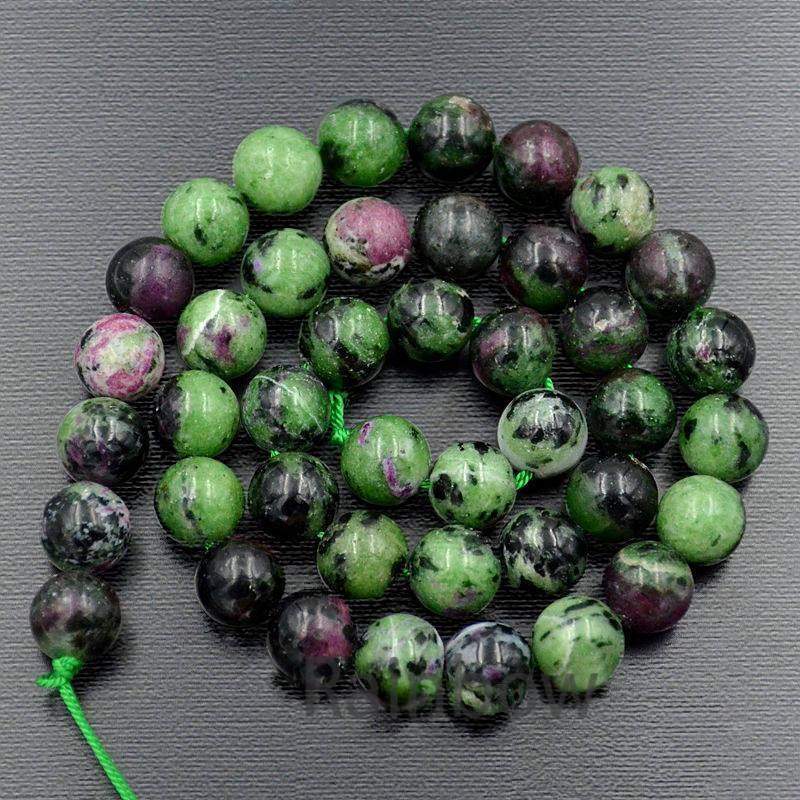 Natural Green Purple Ruby Zoisite beads, 4mm 6mm 8mm 10mm semi-precious Gemstone Beads, Stone Round Natural Beads,