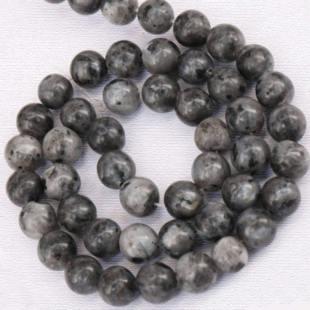 Natural Larvikite Labradorite Beads, Round Gemstone 4-14mm, 15.5'' strand