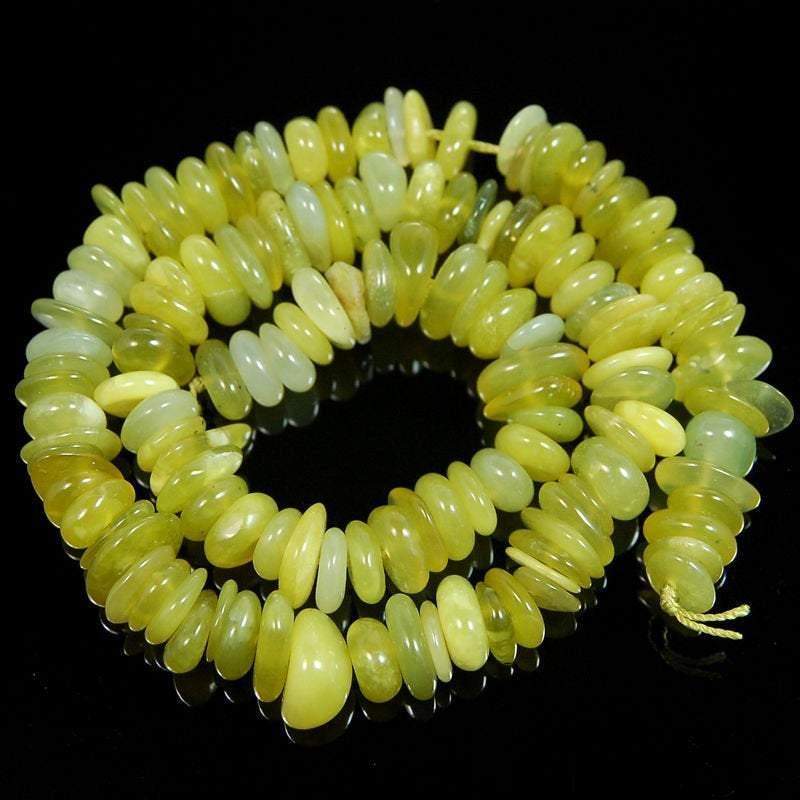 5x8mm Dark Green Jade Rondelle Beads