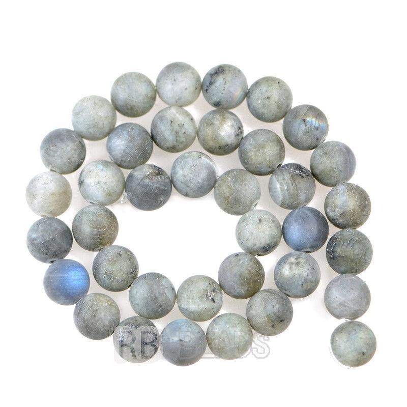 Natural Matte Frosted Labradorite Blue Rainbow Flesh Beads, Dark Moonstone Gemstone 4-12mm, 15.5'' strand
