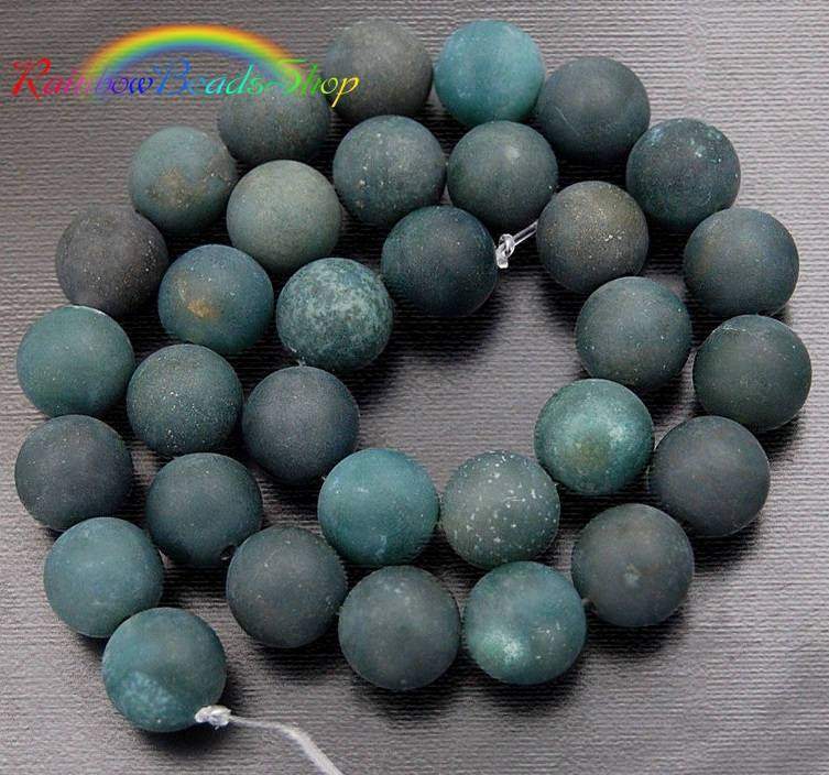 Natural Matte Moss Agate Beads, 4-12mm round, 15.5'' full strand