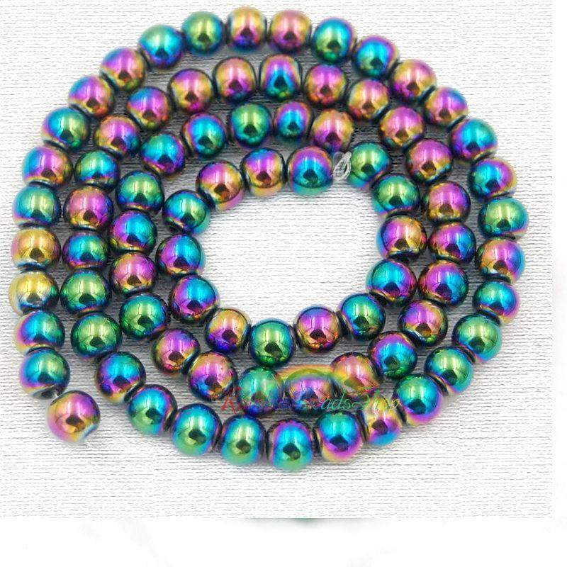 Natural Multi Color Hematite Beads, 2-10mm Round 15.5''' full strand