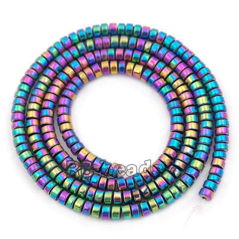 Natural Multicolor Hematite Rondelle Beads, 2-10mm 16'' strand