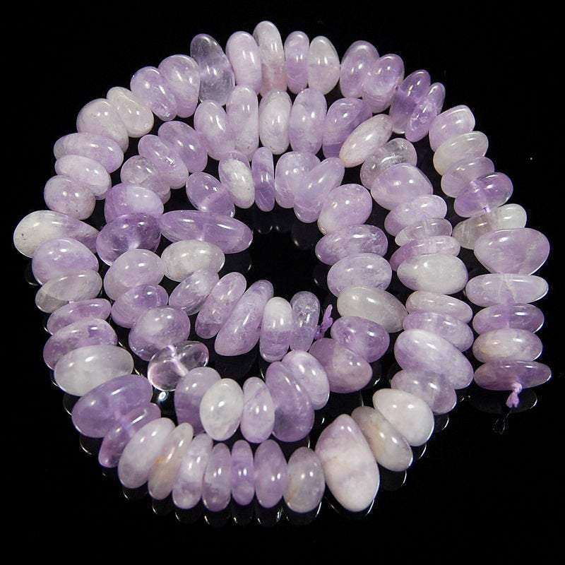 Natural Nuggets Amethyst Beads, Freeform Rondelle Disk, 3-5x8-13mm