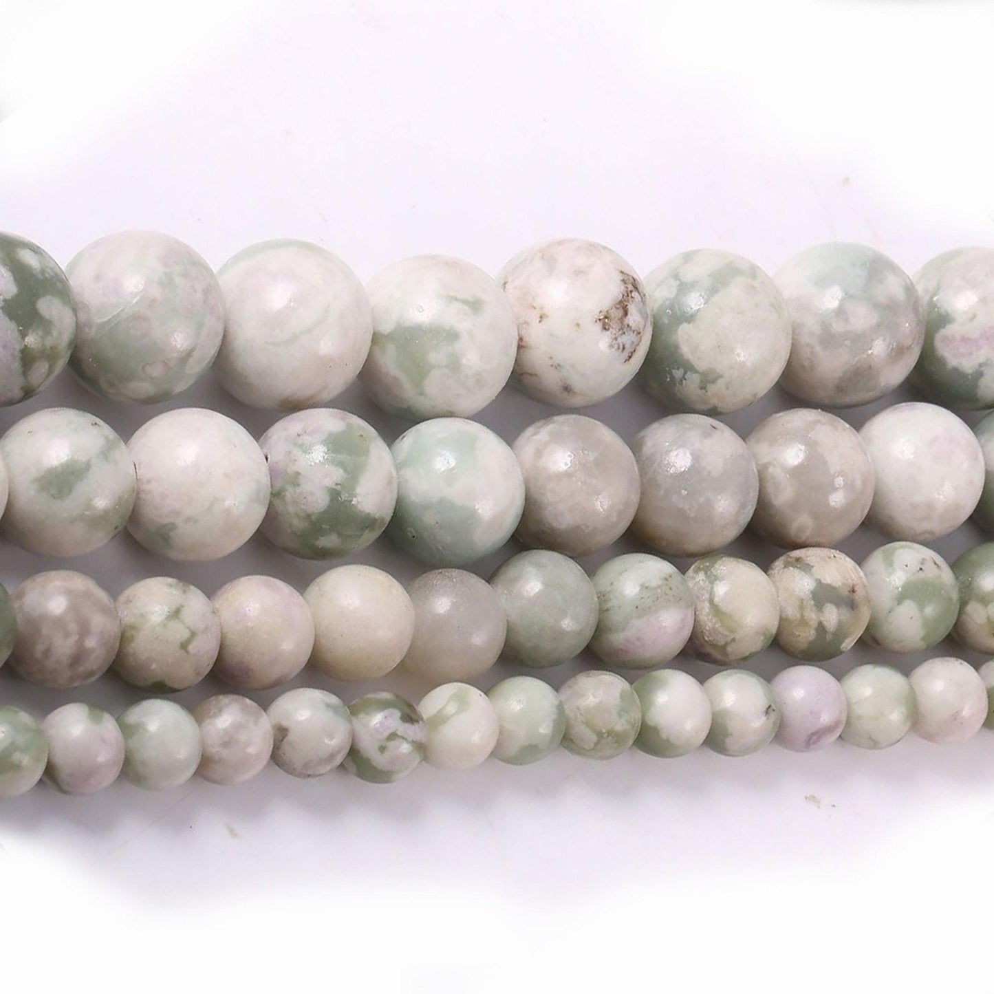 Natural Peace Green Jade Beads, 4-10mm 15.5'' full strand