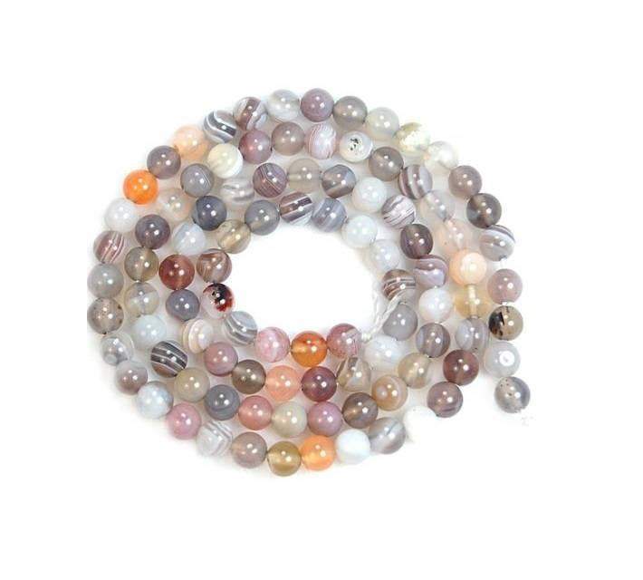 Natural Persian Botswana Agate Beads, 4-16mm round, 15.5'' inch strand
