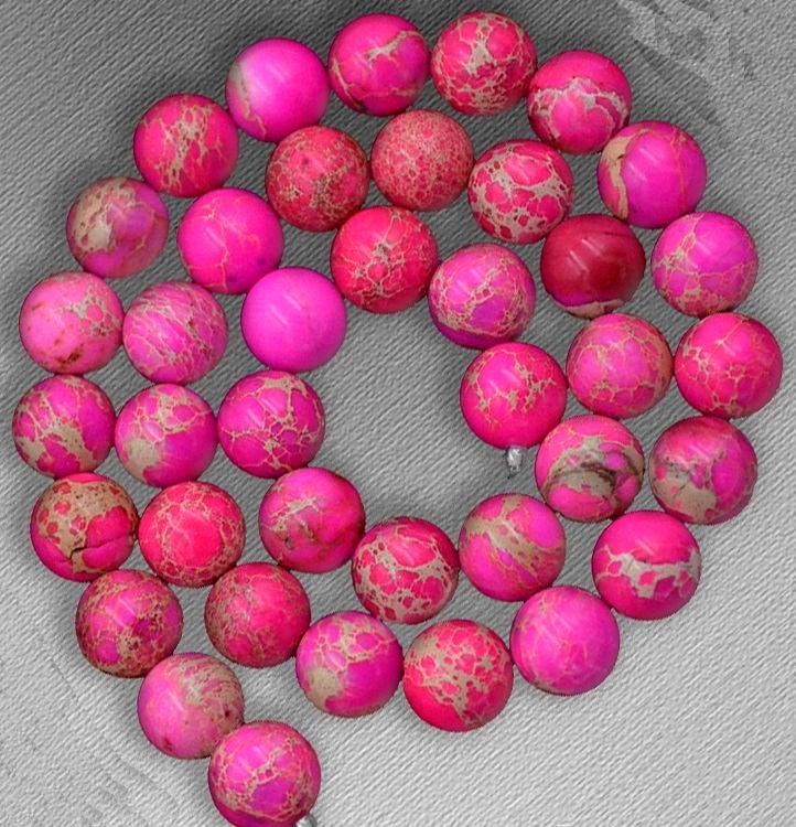 Natural Pink Sea Sediment Jasper Beads, Round 4-12mm, 15.5 strand