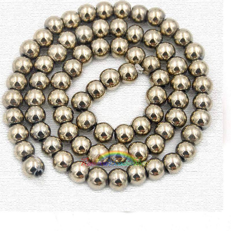 Natural Pyrite Hematite Beads, 2-10mm Round 15.5''' full strand