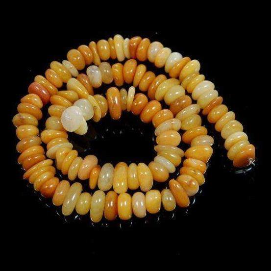 Natural Red Orange Aventurine Freeform Rondelle Disk Beads