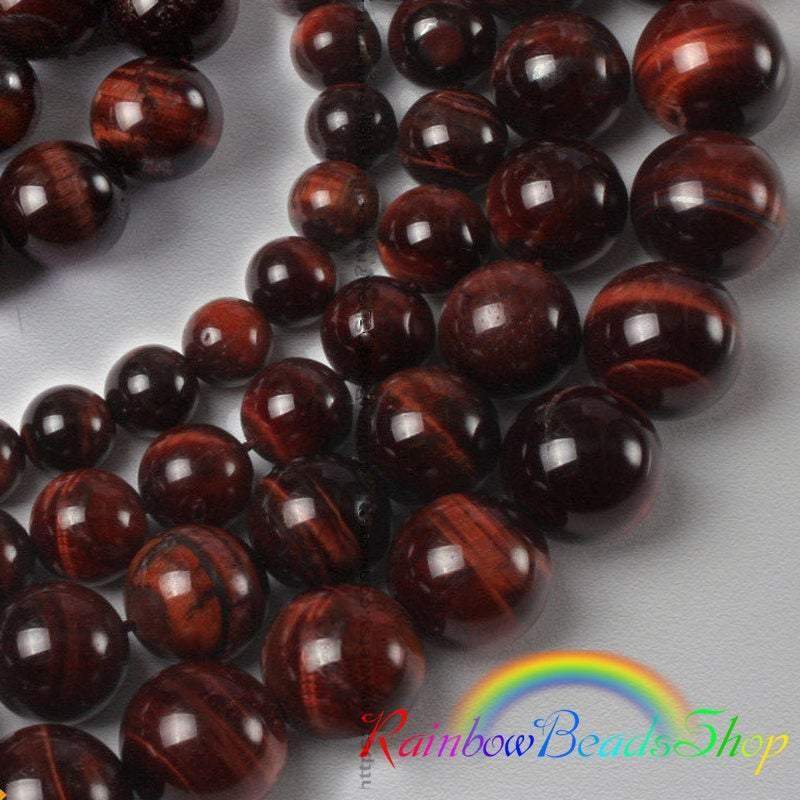 Natural Red Tiger Eye Beads, Gemstone Beads, Jewelry Round Spacer Stone Beads, 4mm 6mm 8mm 10mm 12mm 14mm, 15'' strand