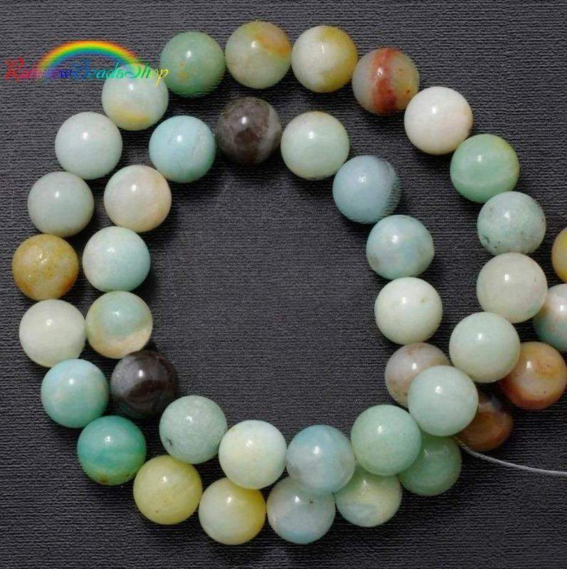 Natural Round Colorfull Amazonite Beads, Size 4-16mm, 15.5'' strand