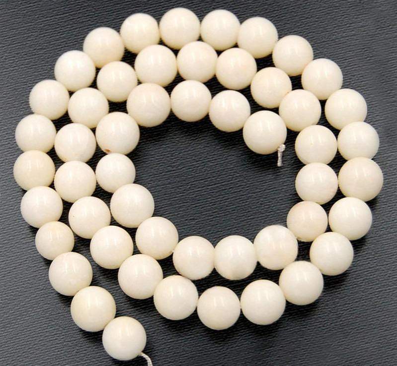 Natural Round White Coral Beads, from 2 to 10mm 15.5'' Full Strand