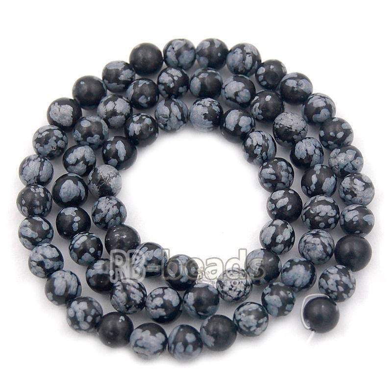 Natural SnowFlake Round Jasper Beads, 4-10mm, 15.5 strand