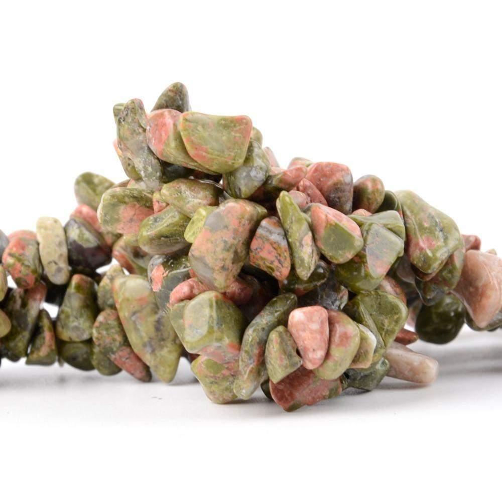 Natural Unakite Jasper Chip Beads, 5~8mm 34 Inc per strand