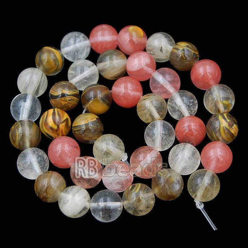 Natural Volcano Cherry Quartz Beads Watermelon Skin Quartz Gem 4mm 6mm 8mm 10mm Stone Round Jewelry Gemstone Beads For Jewelry making