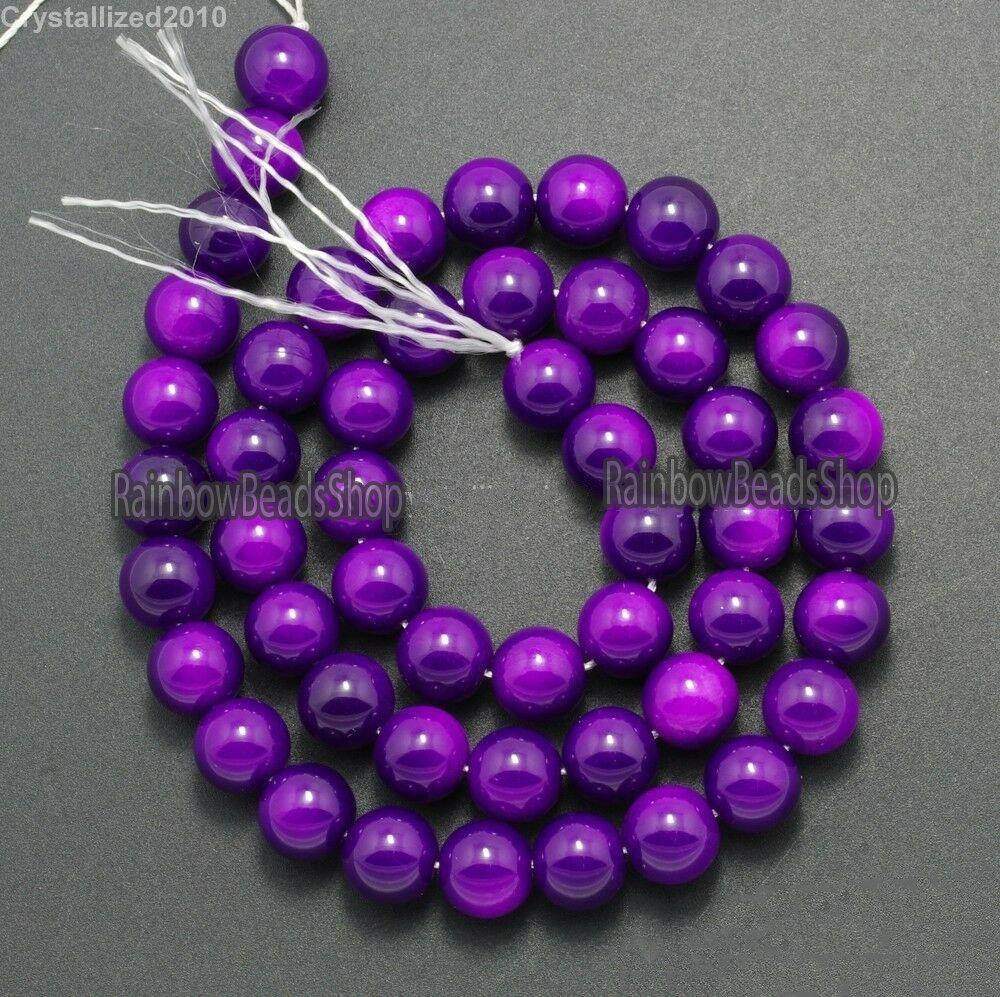 Opal Purple Coated Czech Glass Pearl Smooth Round Bead 4-16mm