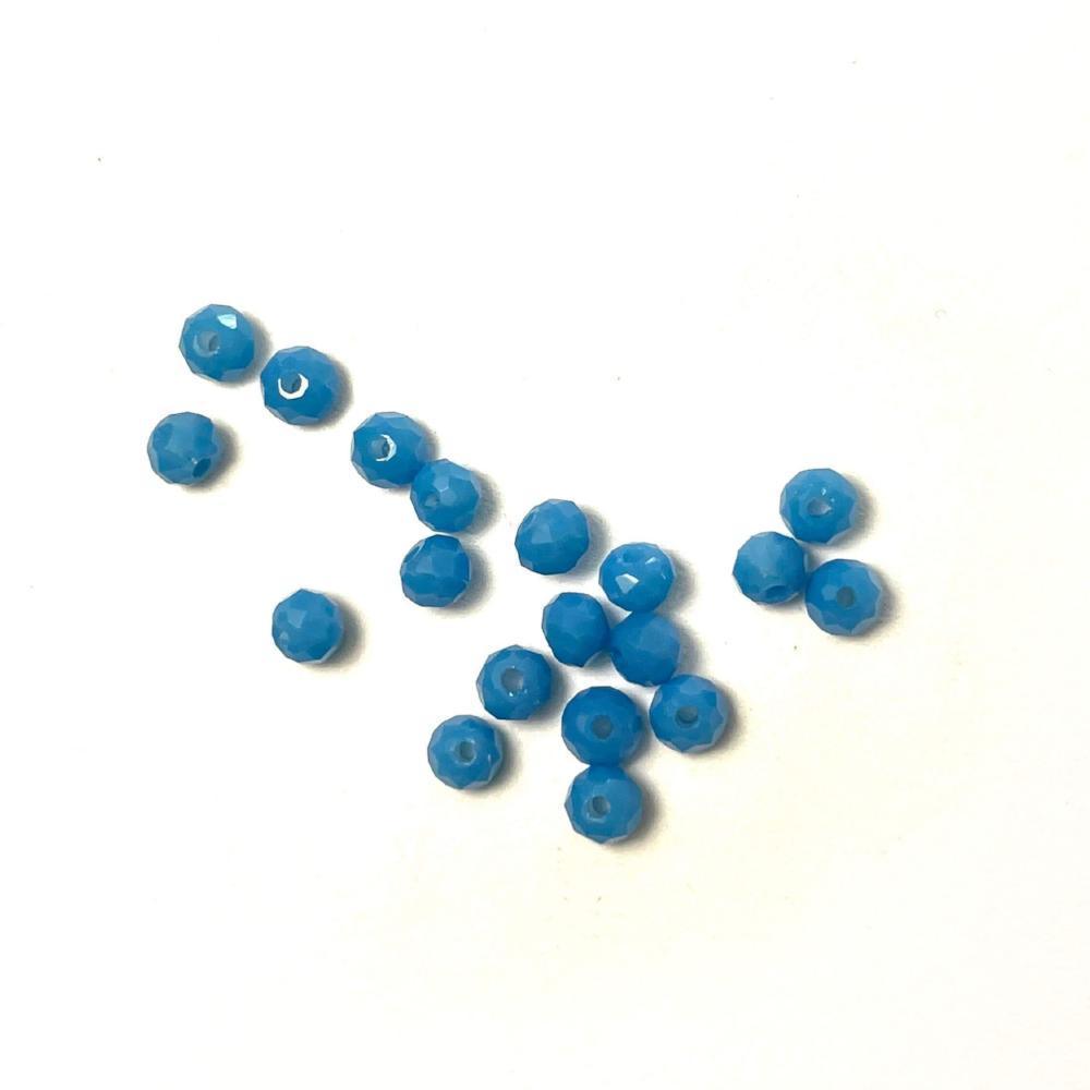 Opaque Turquoise Blue Czech Crystal 4mm Faceted Round Loose Beads, 100 pcs For Bracelet Necklace Jewelry Making